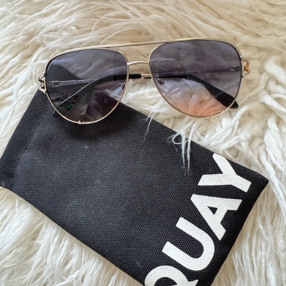 Quay Australia Gold and blue fade aviator Sunglasses